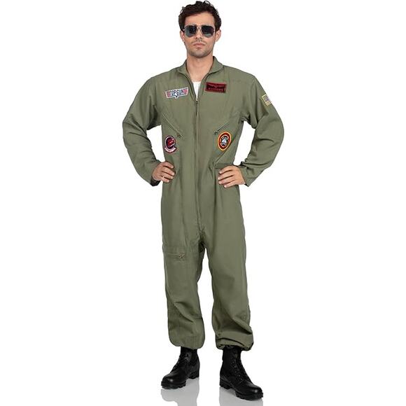 unknown Other - Adult Flight Suit Costume w/Dog Tags Halloween Cosplay Size Small